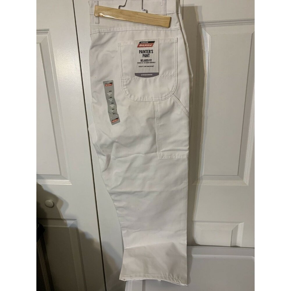 New Dickies Carpenter Painters Pant Jeans White Men 44 X 30 Relaxed Fit Straight - Picture 2 of 6